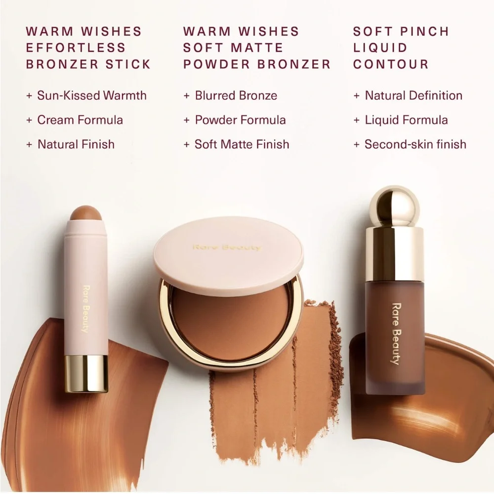 Rare Beauty💄Warm Wishes Soft Matte Powder Bronzer Warmed Up Light Brown NIB